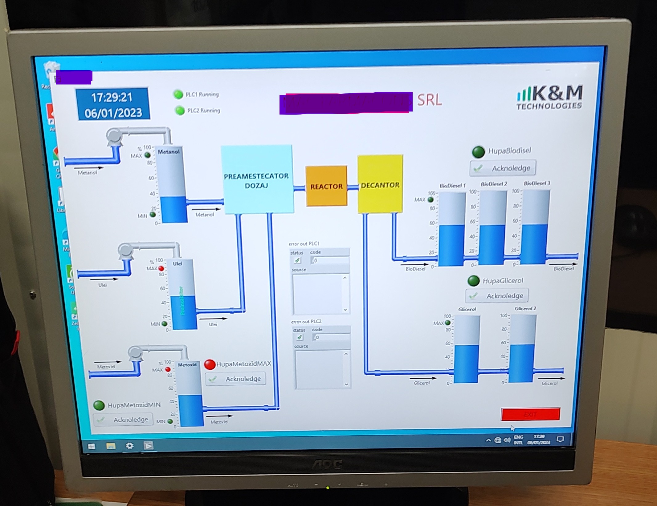 Control & Monitor chemical installation