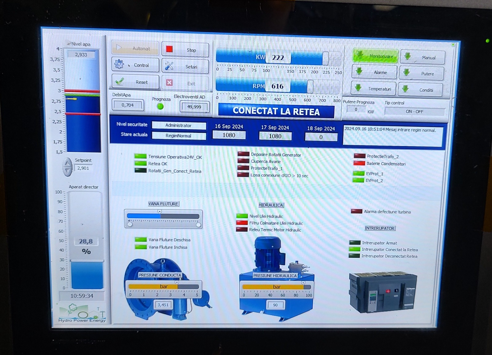 Small water powerplant automation